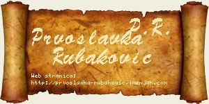 Prvoslavka Rubaković vizit kartica
